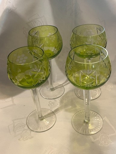 Zdjęcie oferty: Kryształowe kieliszki, remery w zielonej tonacji