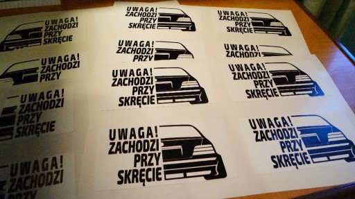 Zdjęcie oferty: BMW E36 - UWAGA zachodzi przy skręcie - wlepki