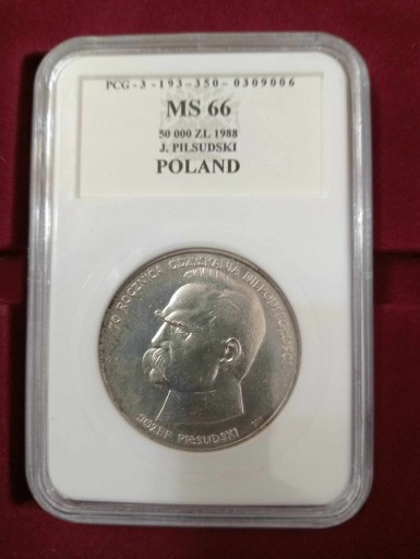 Zdjęcie oferty: 50000 złotych 1988 Piłsudski PCG MS66