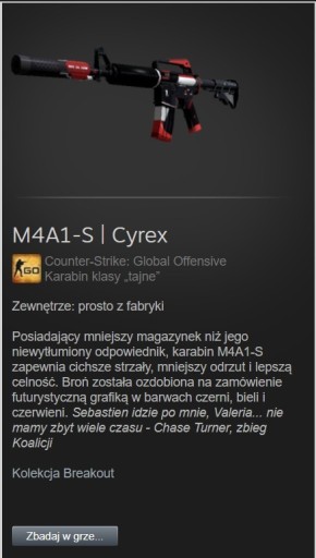 Zdjęcie oferty: CSGO M4A1-S CYREX