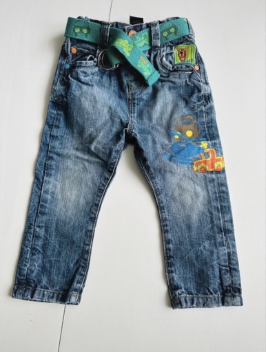 Zdjęcie oferty: Jak NOWE jeansy z paskiem Next 12-18 msc 86cm