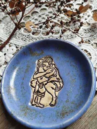 Zdjęcie oferty: Ceramiczna podstawka tato i syn, rękodzieło 