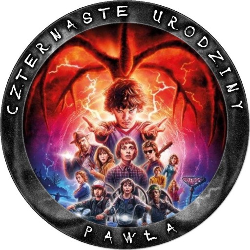 Zdjęcie oferty: OPŁATEK STRANGER THINGS URODZINOWY NA TORT