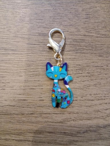 Zdjęcie oferty: Brelok, zawieszka z niebieskim kotem