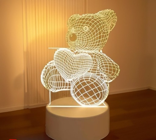 Zdjęcie oferty: Miś z sercem - nowoczesna lampa do pokoju