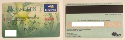 Zdjęcie oferty: BANK  BPH  VISA -  kolekcjonerska  2003  rok