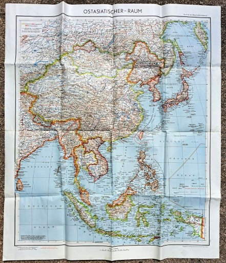 Zdjęcie oferty: Niemiecka mapa wojskowa Region Azji Wschodniej1941