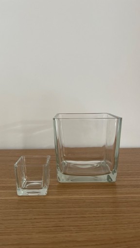 Zdjęcie oferty: Wazon szklany kwadrat plus świecznik dekoracja