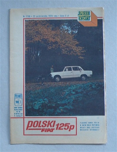 Zdjęcie oferty: PRZEKRÓJ nr 1750 z 22.10.1978 r. POLSKI FIAT 125 p