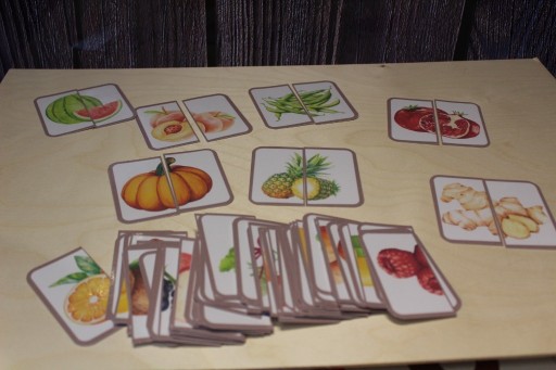 Zdjęcie oferty: puzzle dwuelementowe owoce warzywa Montessori
