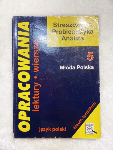 Zdjęcie oferty: Opracowania Młoda Polska 5 lektury, wiersze 