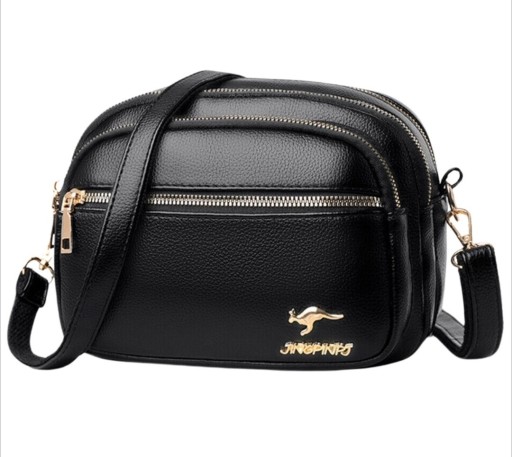 Zdjęcie oferty: Czarna torebka skórzana na ramię torba damska pojemna ekoskóra