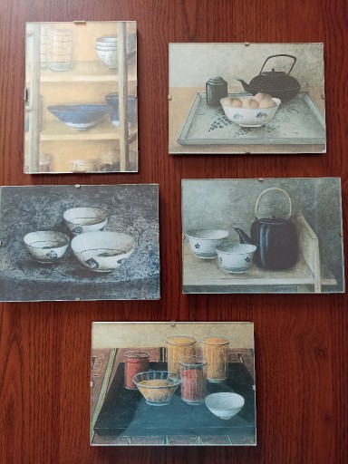 Zdjęcie oferty: Zestaw obrazków kuchennych w antyramach - 5 szt.