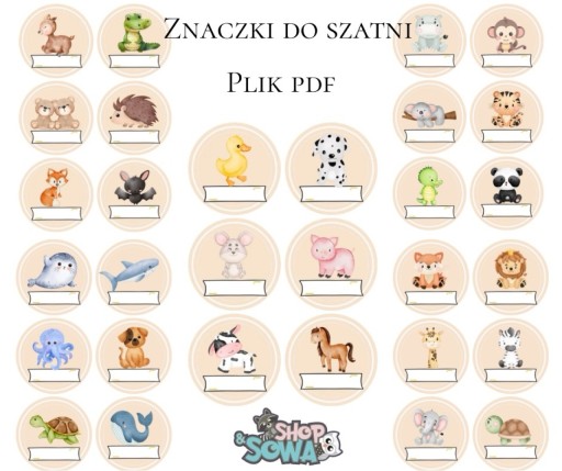 Zdjęcie oferty: Przedszkole znaczki do szatni, łazienki plik PDF