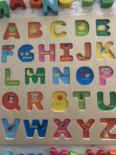 Zdjęcie oferty: Układanka edukacyjna alfabet, literki, drewno