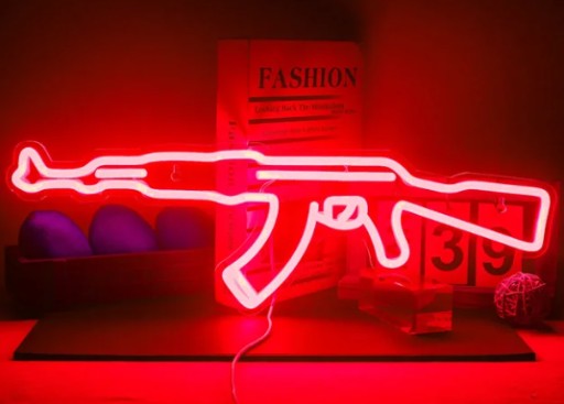 Zdjęcie oferty: Czerwony Neon Lampa LED AK-47 