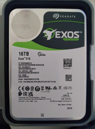 Zdjęcie oferty: Seagate Exos X16 ST16000NM001G 16 TB 3.5" SATA III