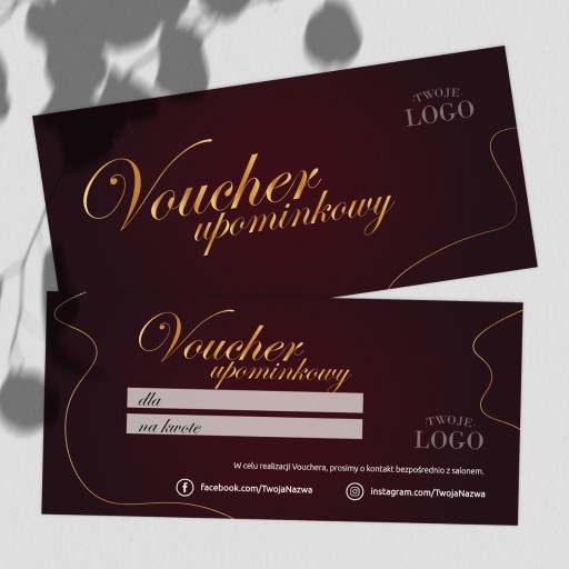 Zdjęcie oferty: Voucher podarunkowy z logo - 100szt. dla firmy
