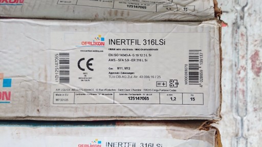 Zdjęcie oferty: Drut OERLIKON INERTFIL 316LSi 1,2 mm 15,0 kg