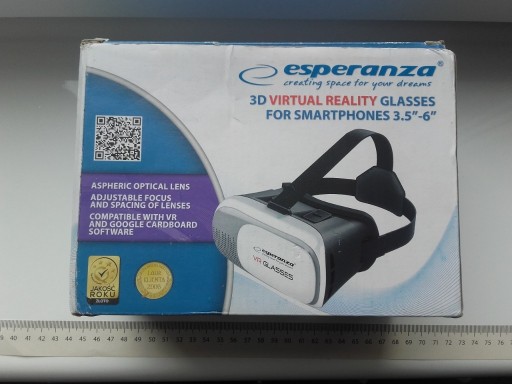 Zdjęcie oferty: Esperanza 3D VR Glasses, Gogle 3D VR do smartfona 