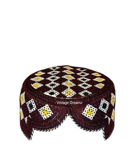 Zdjęcie oferty: Sindhi Kufi Czapka ręcznie robiony haft z lustrem
