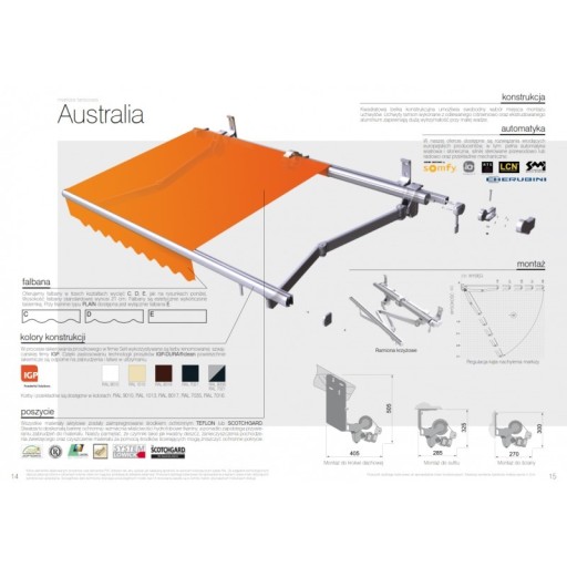 Zdjęcie oferty: Markiza SELT Australia 350 x 260 cm Ręczna