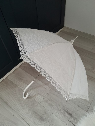 Zdjęcie oferty: Parasol ślubny, biały parasol koronkowy.