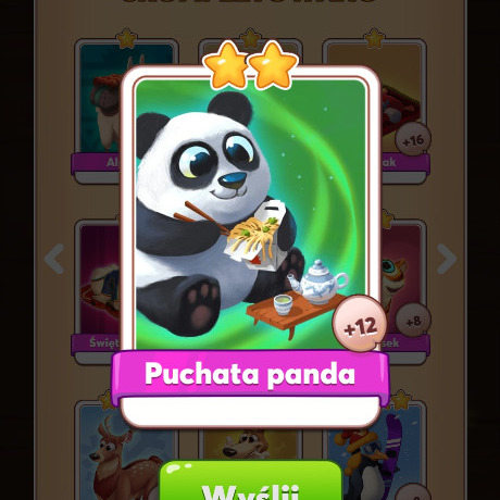 Zdjęcie oferty: Puchata Panda Pupile Coin Master Karta