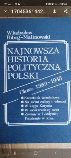 Zdjęcie oferty: Malinowski Hist. Polit Polski 1939 do 1945 