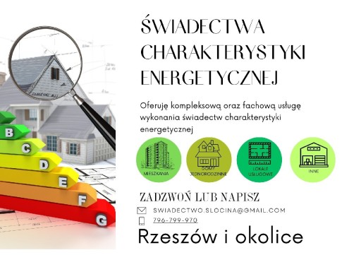 Zdjęcie oferty: Rzeszów Świadectwo Certyfikat energetyczny