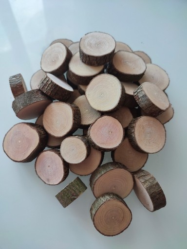 Zdjęcie oferty: Plastry drewna z korą 2-4cm 100szt!!!