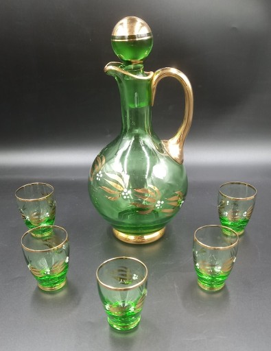 Zdjęcie oferty: Komplet Bohemia Czechosłowackie szkło w zieleni 