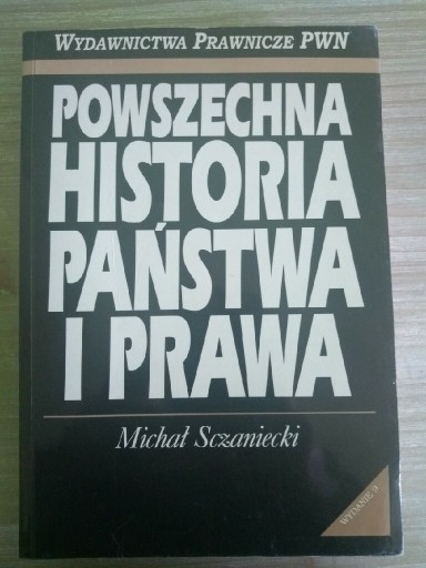 Zdjęcie oferty: Sczaniecki Powszechna Historia Państwa i Prawa