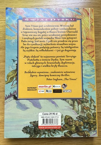 Zdjęcie oferty: Piąty elefant Świat Dysku Terry Pratchett Fantasty