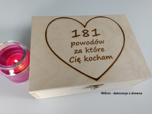 Zdjęcie oferty: Pudełko drewniane na prezent dla ukochanego serce