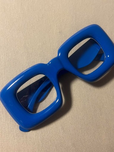 Zdjęcie oferty: Niebieskie okulary przezroczyste vintage blue