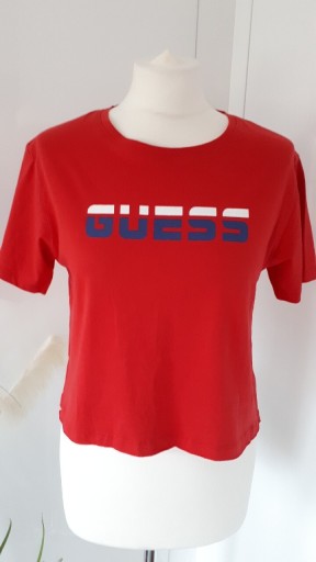 Zdjęcie oferty: T-shirt damski krótki czerwony Guess S/M