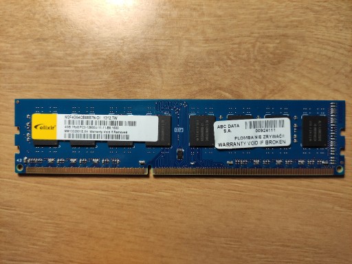 Zdjęcie oferty: Pamięć RAM ELIXIR 4GB 1Rx8 PC3-12800U-11-11-B0.160