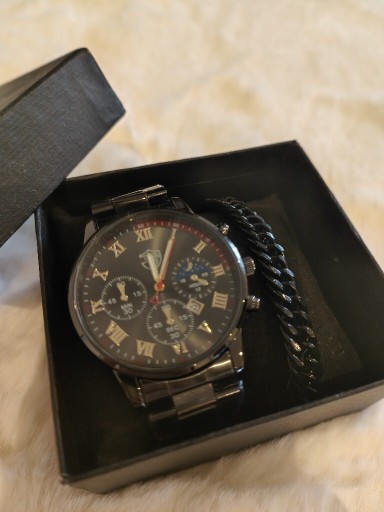 Zdjęcie oferty: Męski zegarek z fluowskazowkami+stalowa bransoleta