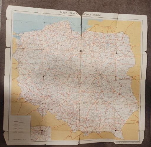 Zdjęcie oferty: Mapa samochodowa z 1956 roku