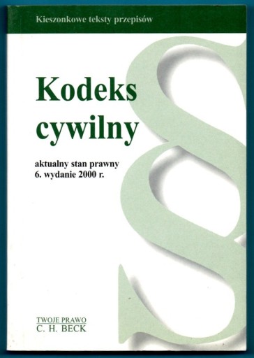 Zdjęcie oferty: Kodeks cywilny wydanie 2000 r.