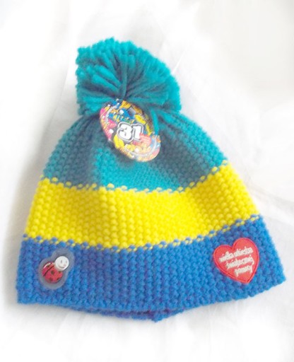 Zdjęcie oferty: zimowa czapka pompon, wośp czapka ciepła wełna