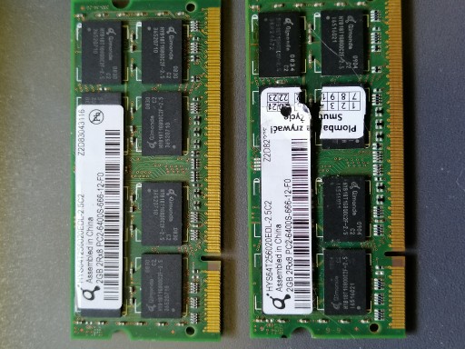 Zdjęcie oferty: Pamięć RAM - 2x2GB PC2-6400S-666-12-F0 