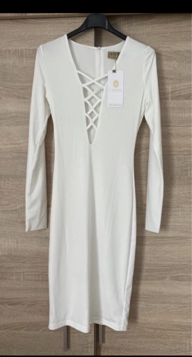 Zdjęcie oferty: La Manuel Sukienka biała XS na długi rękaw nowa