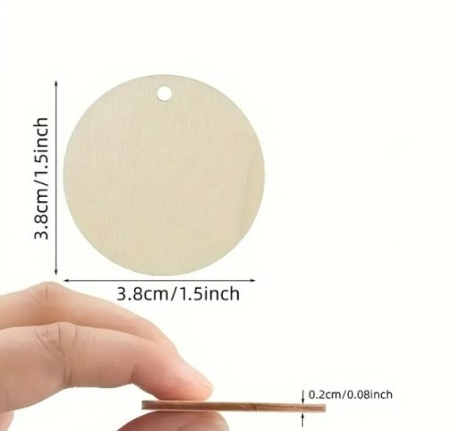 Zdjęcie oferty: Drewniana etykieta z grawerem personalizowanym – 38 mm / 2 mm