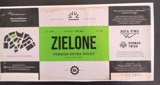 Zdjęcie oferty: Zielone foreign extra stout browar Twigg Kraków