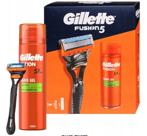 Zdjęcie oferty: ZESTAW GILLETTE FUSION 5 MASZYNKA + ŻEL 200ML