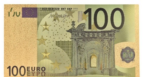 Zdjęcie oferty: Banknot pozłacany 24k - 100 euro
