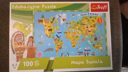 Zdjęcie oferty: Puzzle edukacyjne Mapa Świata 100 el 