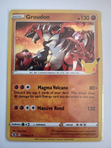 Zdjęcie oferty: Pokemon TCG Groudon 017/025 Holo Celebrations